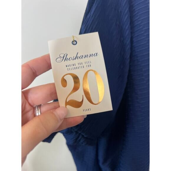 NWT Shoshanna Ring One Shoulder Geo One Piece Lined Swimsuit Navy Blue Size 10 - Picture 6 of 7